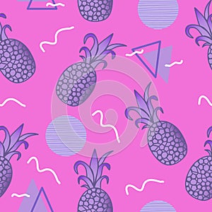 Purple pinepple and geometric elements