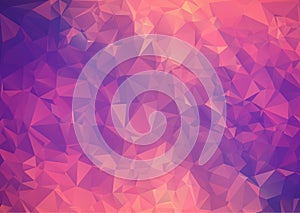 Purple pink abstract background polygon.