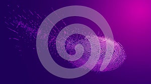 Purple and Pink Abstract of Fingerprint on Gradation. Generative AI