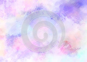 Purple pink and blue watercolor paint background design, watercolor bleed and fringe