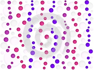 Purple, pink circles background on white, chaotic pattern