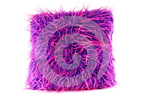 Purple and pink hairy pillow