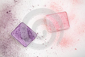 Purple and pink make-up palettes