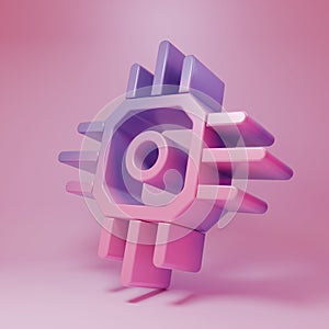 Purple-pink Processor icon isolated on pink background. CPU, central processing unit, microchip, microcircuit, computer