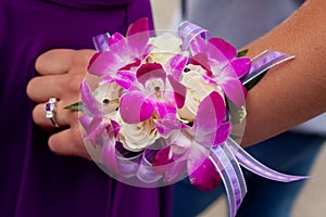 Purple and Pink Prom Corsage