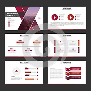 Purple pink red elegance business trifold business Leaflet Brochure Flyer template vector minimal flat design