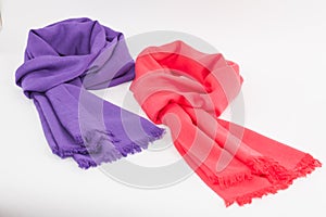 Purple and pink scarves