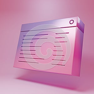 Purple-pink Software, web developer programming code icon isolated on pink background. Javascript computer script random