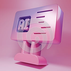 Purple-pink Software, web developer programming code icon isolated on pink background. Javascript computer script random