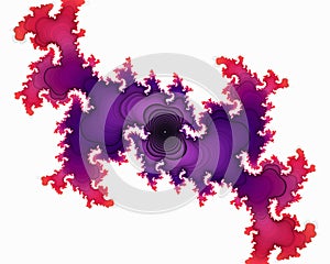 Purple pink white oriental sparkling vivid playful decorative abstract fractal, flower design, leaves, background