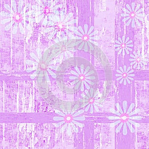 Purple plaid peeling paint flower background