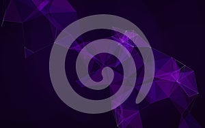 Purple Plexus Background, Abstract Technology Network Data Connection