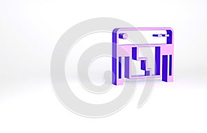 Purple Plotter icon isolated on white background. Large format multifunction printer. Polygraphy, printshop service