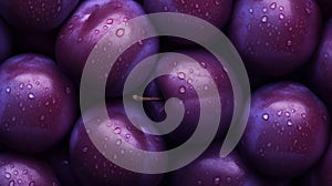 Purple Plum Texture With Water Droplets In Zbrush Style
