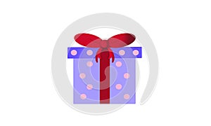 Purple polka dot gift boxes with red ribbon, Hand drawn isolated on white background. sale shopping, birthday, christmas,