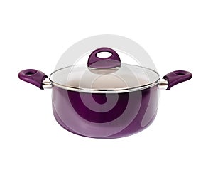 Purple pot isolated on white background.