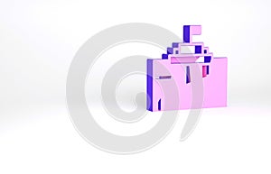 Purple Prado museum icon isolated on white background. Madrid, Spain. Minimalism concept. 3d illustration 3D render