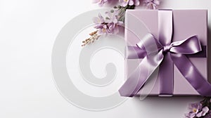 Purple Present Box With Flowers - Good Friday Gift Decoration