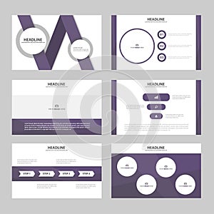 Purple presentation templates Infographic elements flat design set for brochure flyer leaflet marketing