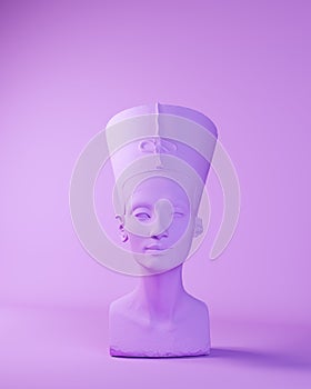 Purple Queen Nefertiti Bust Head Egyptian Lavender Goddess Face Front