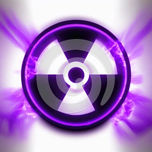 Purple Radiation Symbol On White Background. Generative AI