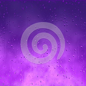 Purple rain condensation on glass