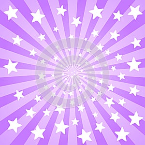 Purple Rays Confetti Stars Background