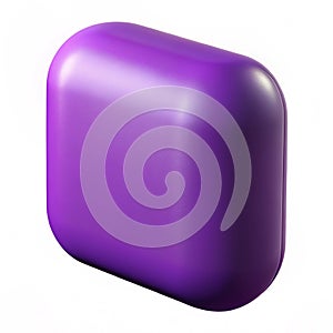 Purple rectangular object with rounded corners isolated on transparent background