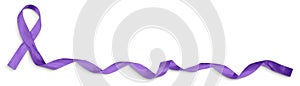 Purple Ribbon, Alzheimer\'s, Domestic Violence Concept with Clipping Path