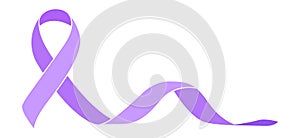 Purple ribbon awareness world cancer symbol