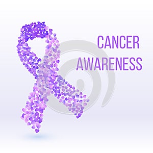 Purple ribbon - cancer awareness symbol