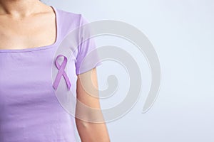 Purple ribbon for cancer day, lupus, Pancreatic, Esophageal, Testicular cancer, world Alzheimer, epilepsy, Sarcoidosis,