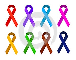 Purple ribbon symbolizing victims of homophobia