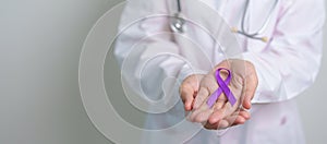 purple Ribbon for Violence, Pancreatic, Esophageal, Testicular cancer, Alzheimer, epilepsy, lupus, Sarcoidosis and Fibromyalgia.