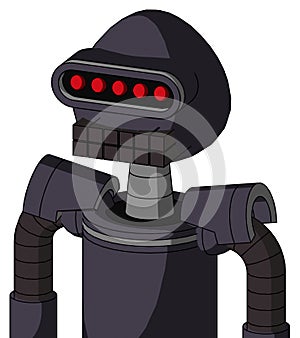 Purple Robot With Rounded Head And Keyboard Mouth And Visor Eye