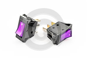 Purple Rocker Switches with Light