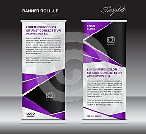 Purple roll up banner stand template, stand design,banner design