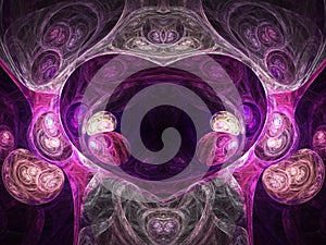 Purple romantic fractal heart