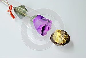 Purple roses and chocolate