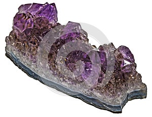 Purple rough amethyst isolated on white