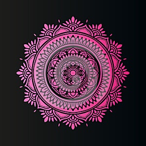 Purple rounded mandala vector design illustration eps file
