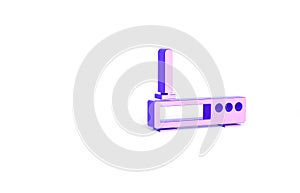 Purple Router and wi-fi signal icon isolated on white background. Wireless ethernet modem router. Computer technology