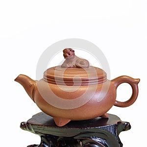 Purple sand teapot isolated