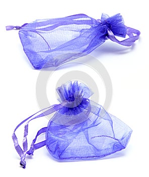 Purple Satin Drawstring Gift Bag