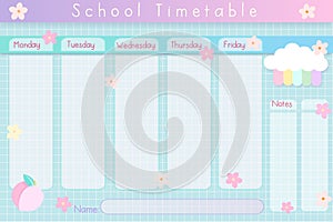 Purple School timetable with rainbow