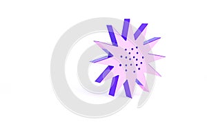 Purple Sea urchin icon isolated on white background. Minimalism concept. 3d illustration 3D render