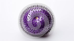 purple sea urchin on white background. Purple sea urchin, Paracentrotus lividus. AI Generative