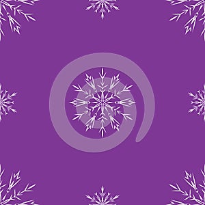 Purple seamless snowflake pattern