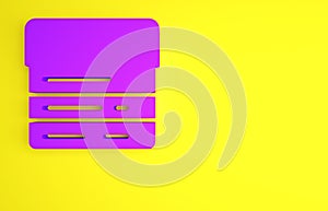 Purple Search engine icon isolated on yellow background. Minimalism concept. 3d illustration 3D render