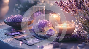 Purple Serenity Spa Scene photo
